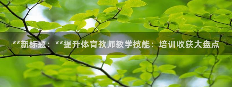 极悦平台是干嘛的啊：**新标题：**提升体育教师教学